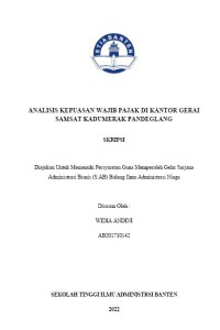 ANALISIS KEPUASAN WAJIB PAJAK DI KANTOR GERAI SAMSAT KABUPATEN PANDEGLANG