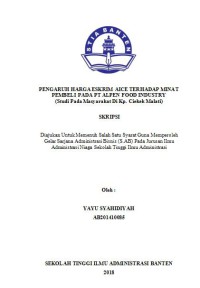 PENGARUH HARGA ESKRIM AICE TERHADAP MINAT PEMBELI PADA PT ALPEN FOOD INDUSTRY (Studi Pada Masyarakat Di Kp. Ciekek Malati)